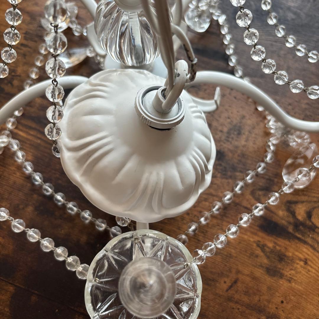 ホワイト 5灯シャンデリア