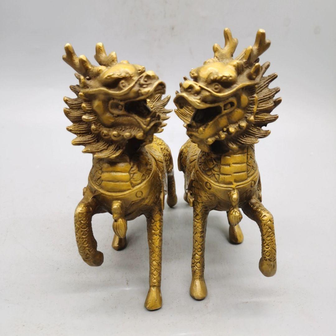 銅器 麒麟 鎮宅 辟邪 開運 風水 招財 置物 装飾品 工芸品