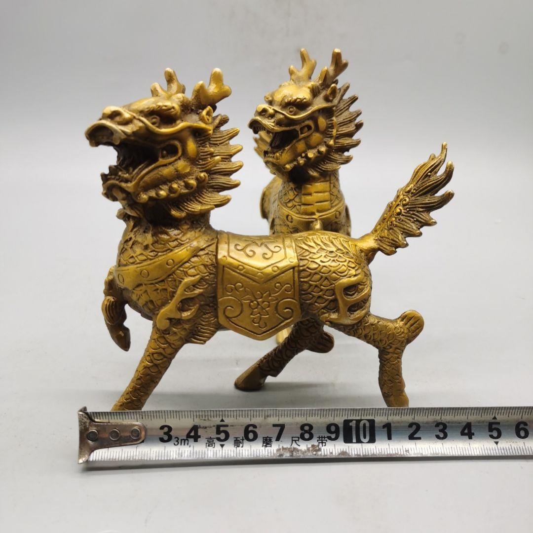 銅器 麒麟 鎮宅 辟邪 開運 風水 招財 置物 装飾品 工芸品