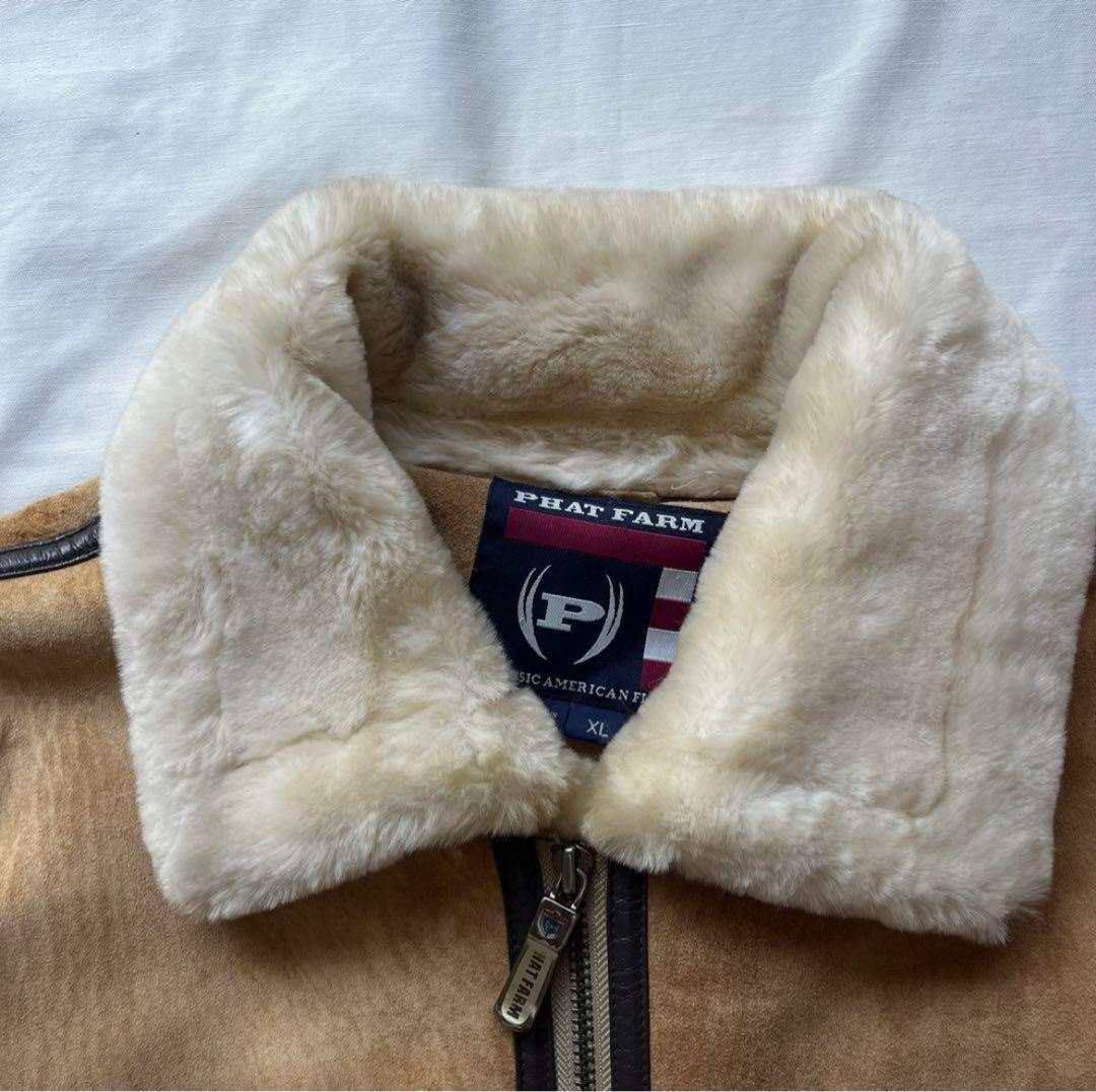 phat farm ファットファーム　ムートンジャケット　b-3 レザー　レア