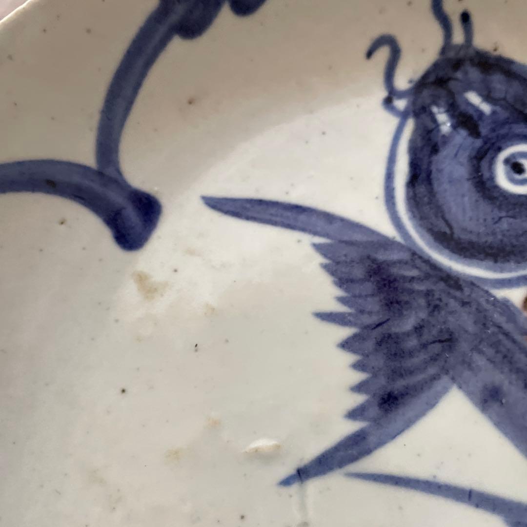 中国古玩 唐物　釉裏紅魚文皿　呉須辰砂　呉須染付