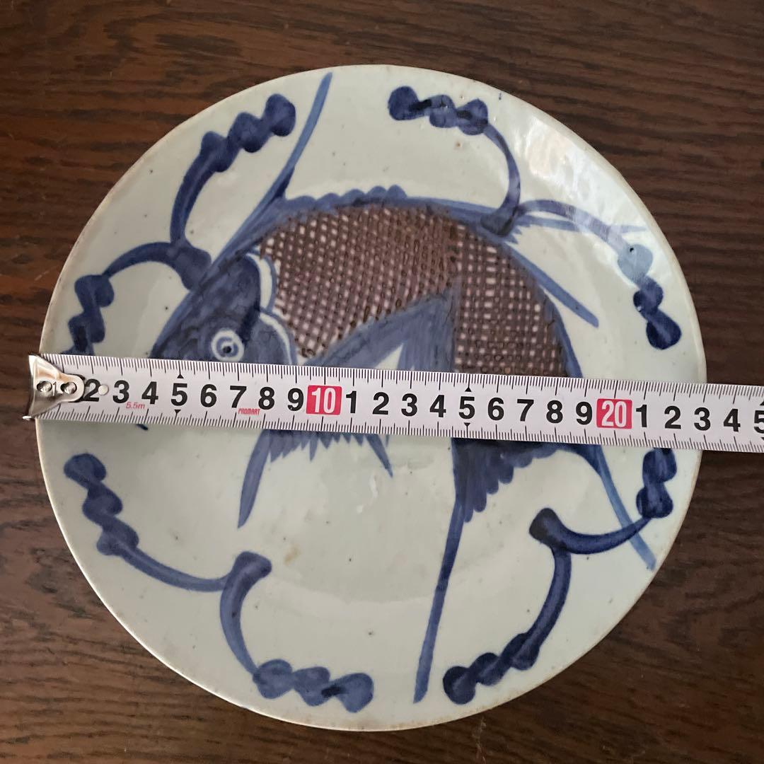 中国古玩 唐物　釉裏紅魚文皿　呉須辰砂　呉須染付