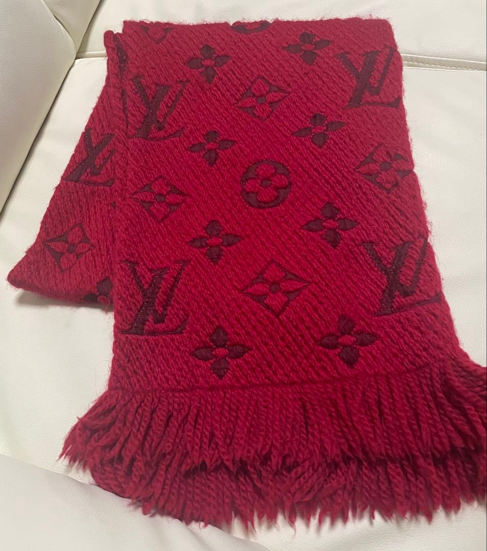 Louis Vuitton レッド マフラー モノグラム