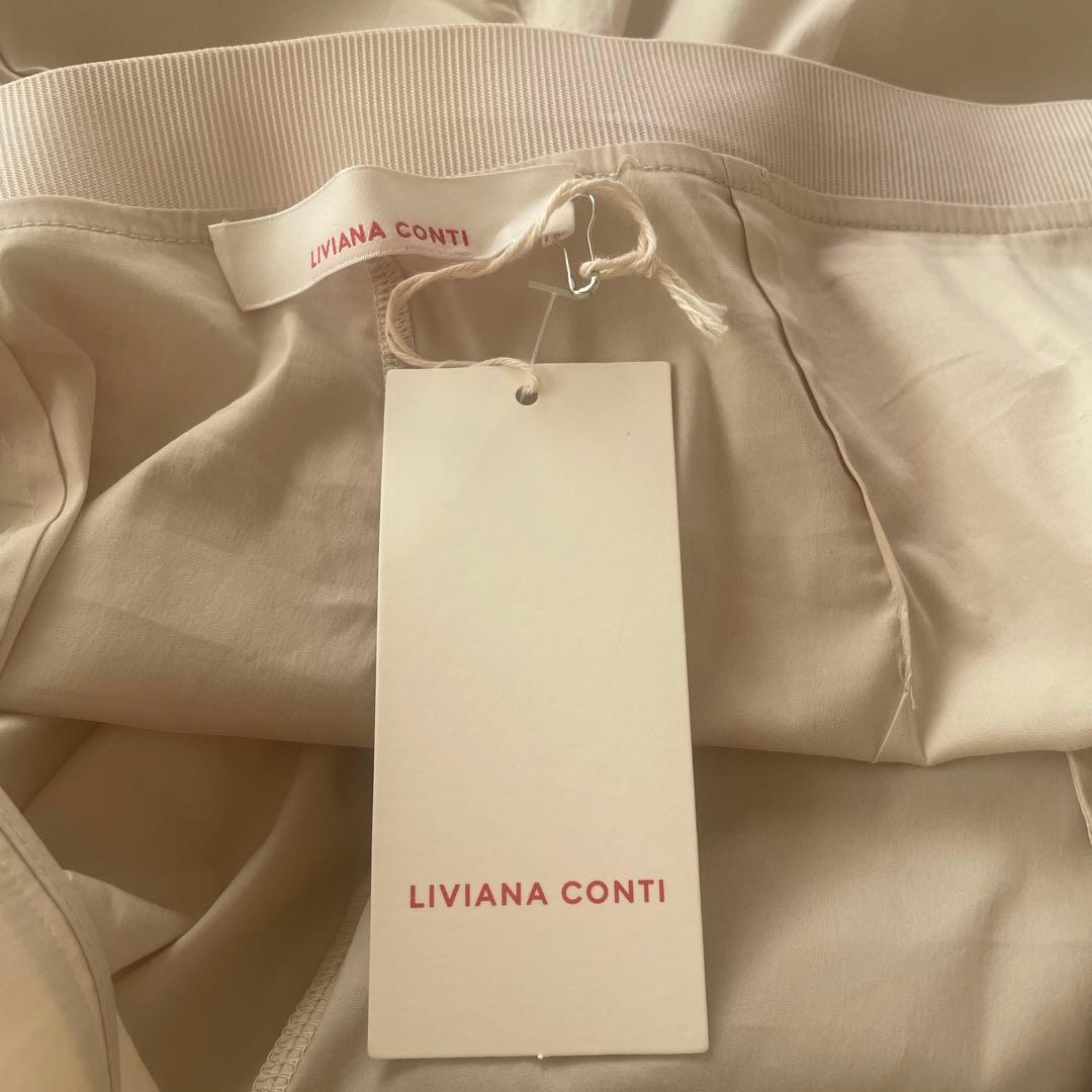 【新品】リビアナコンティ　パンツ　ワイドパンツ　ベージュ　ストレッチ　44 3L