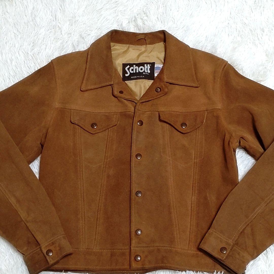 【希少】90s SCHOTT ショット 3rd スウェードジャケット トラッカー