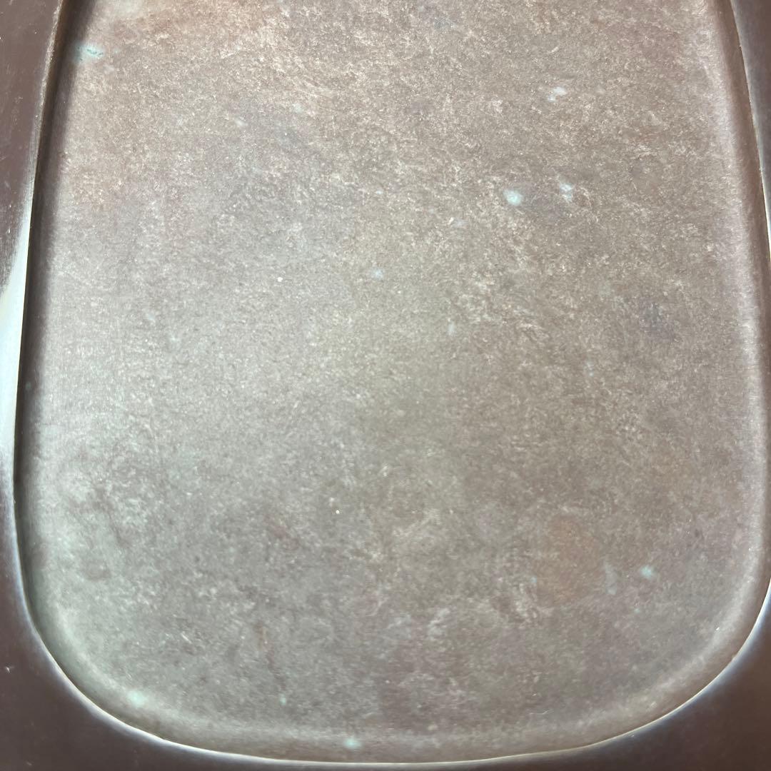 ⭕️赤間硯　昭竜山　19cm 笹彫刻野面硯　くすのき製硯　伝統工芸士　下井百合昭