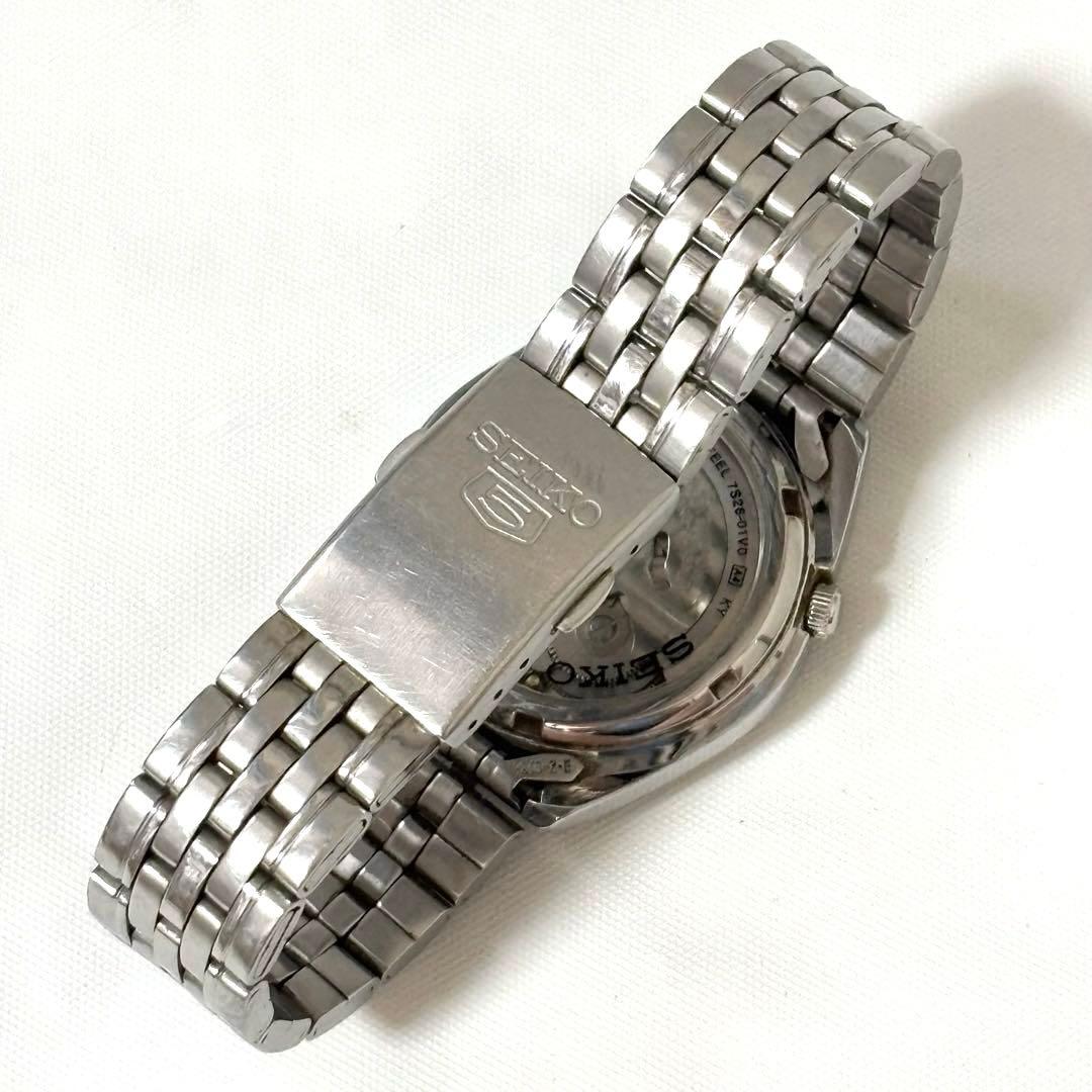 美品 稼働✨SEIKO 5・自動巻き 裏スケ 3針 デイデイト シルバー