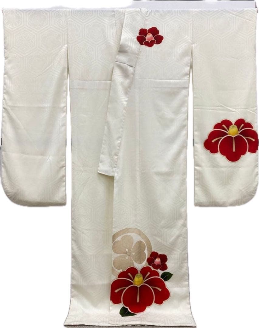 振袖No.30 白地に赤椿　成人式　卒業式　振袖