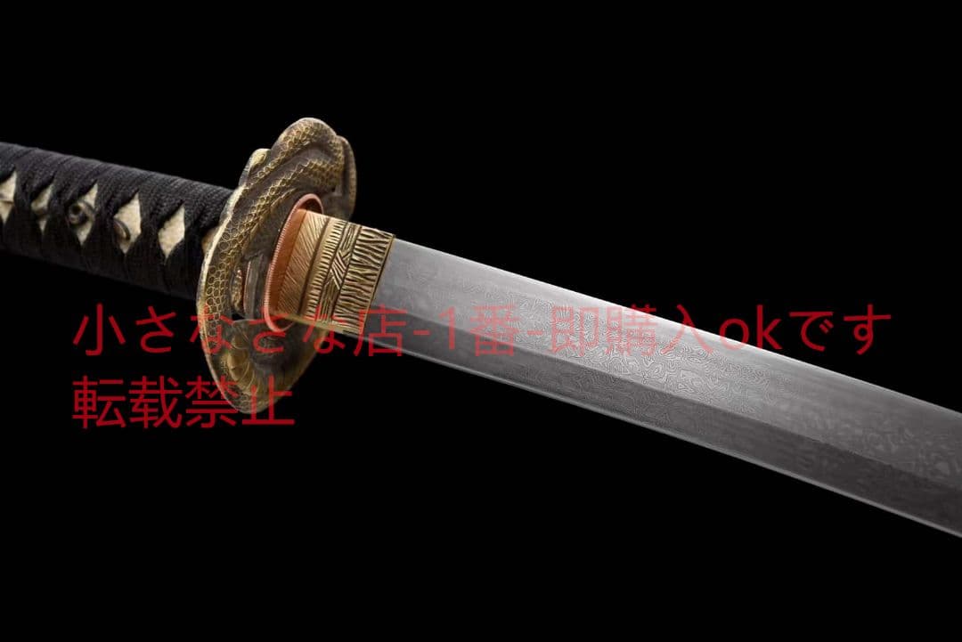 銅装模様鋼四葉草紋侍刀【金蛇妖刀】武具　刀装具　日本刀　模造刀 居合刀