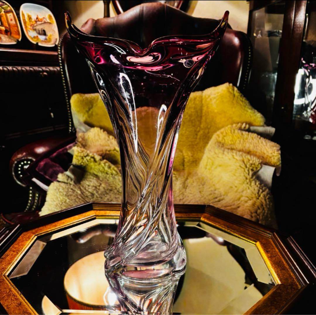 湯布院アンティーク イタリア 重厚ベネチアンガラス フラワースタンド 花瓶