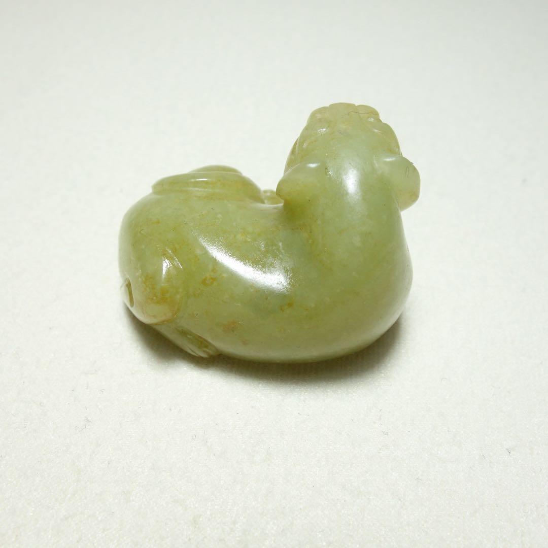 犬の彫刻 小型宋代和田玉 虎形彫刻 把件ペンダント C1A110