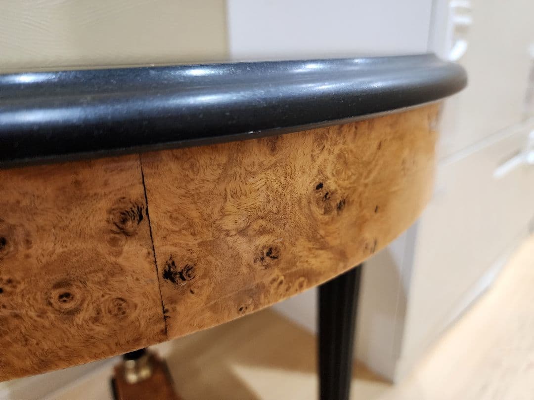 イタリア製最高級サイドテーブル　バーズアイメープル　大理石　40万円　引取限定