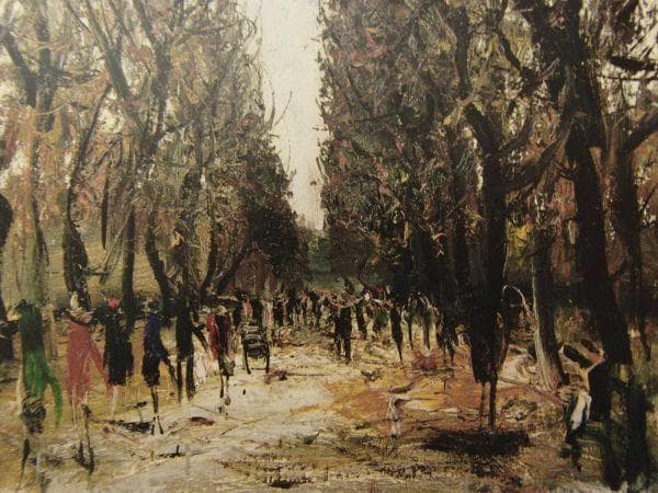 佐伯 祐三、【リュクサンブール公園】、希少画集画、状態良好、新品高級額装付