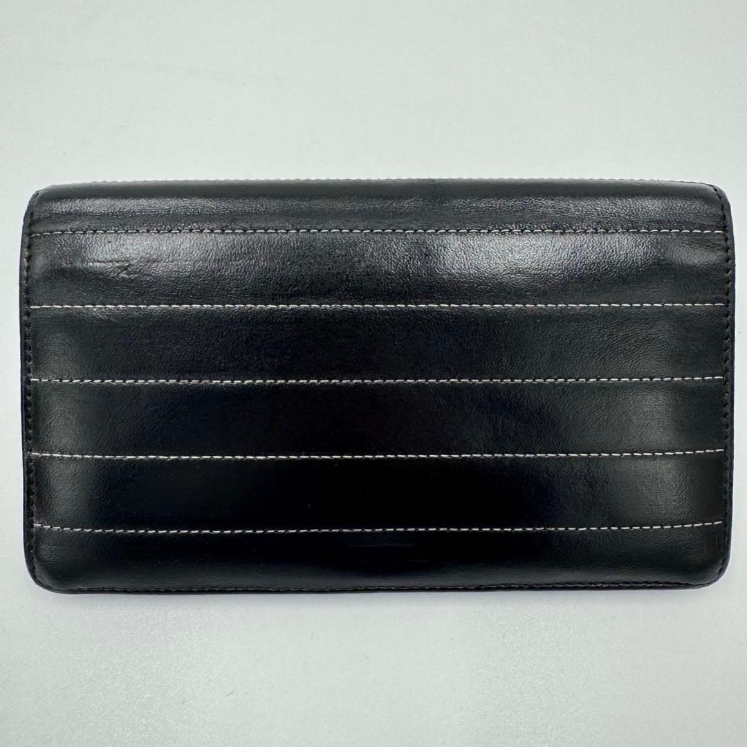 CHANEL シャネル マドモアゼル レザー 2つ折り 長財布 黒 シルバー