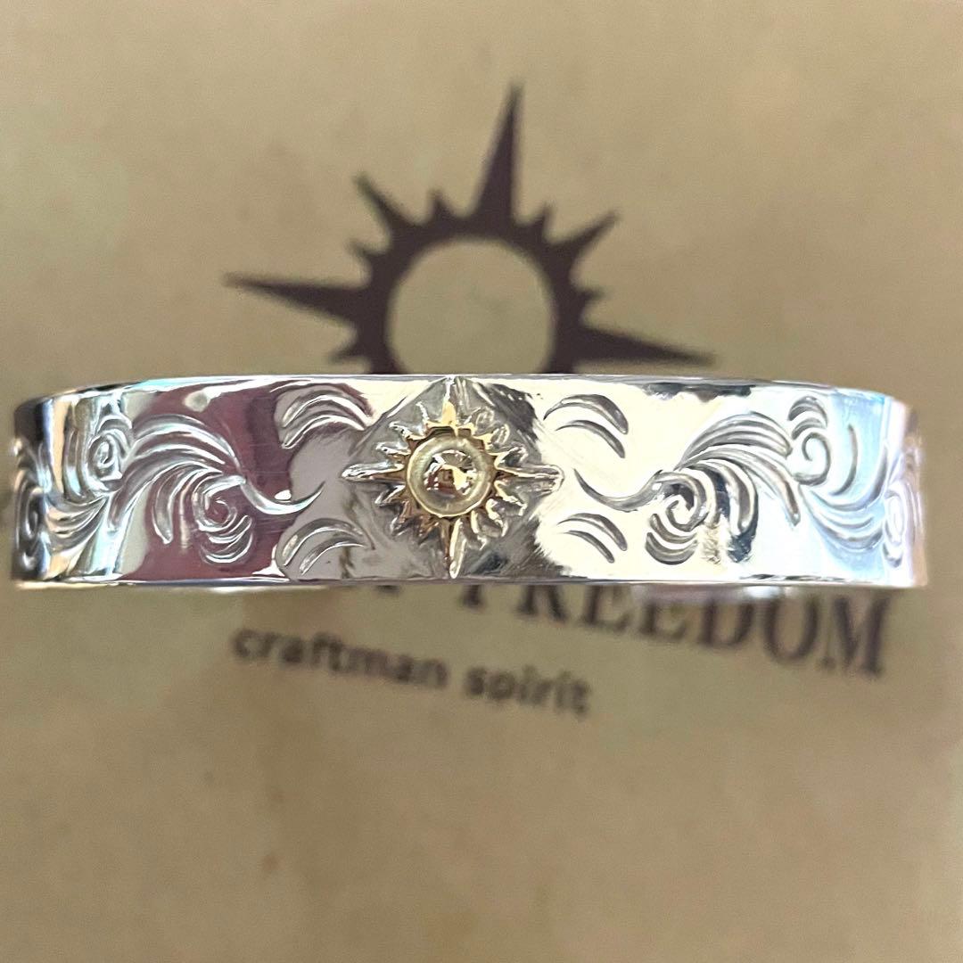 B-46 極美品　アリゾナフリーダム バングル　12mm k18 太陽神　金