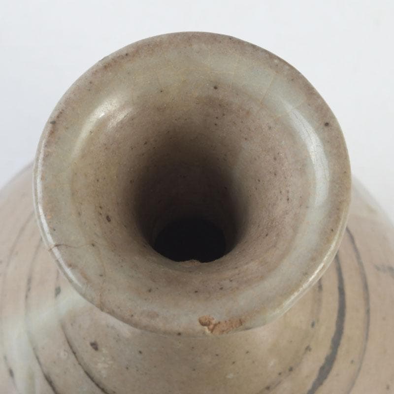 中国美術　磁州窯　鉄絵　魚藻文瓶　V　9366