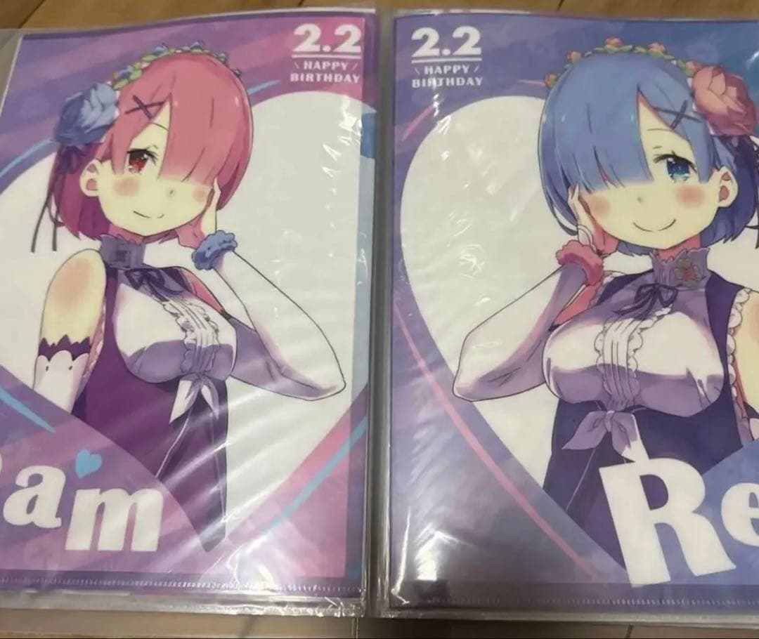 リゼロ　レム　ラム　誕生日　クリアファイルセット