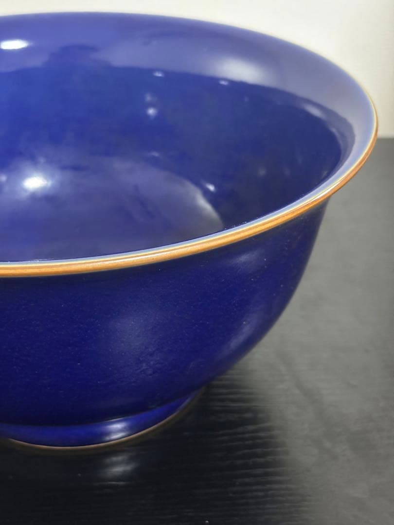 中国　古物　骨董品　碗 藍釉 中国美術
