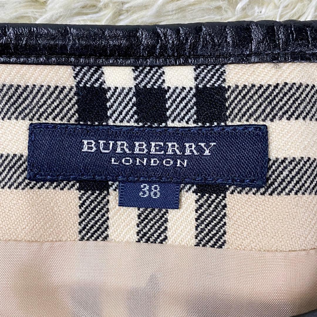 極美品 バーバリー ノバチェック スカート 安全ピン 三陽商会 38 ベージュ