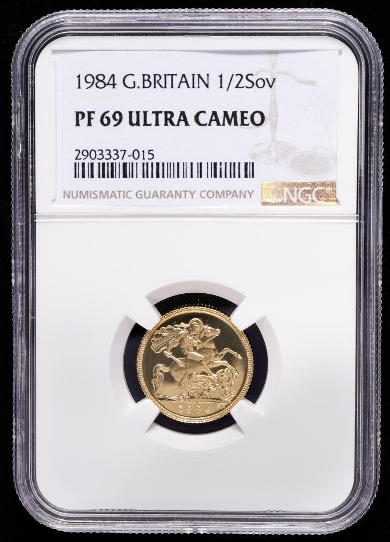 準最高鑑定　NGC-PF69 ヤングエリザベス　ハーフソブリン　1984