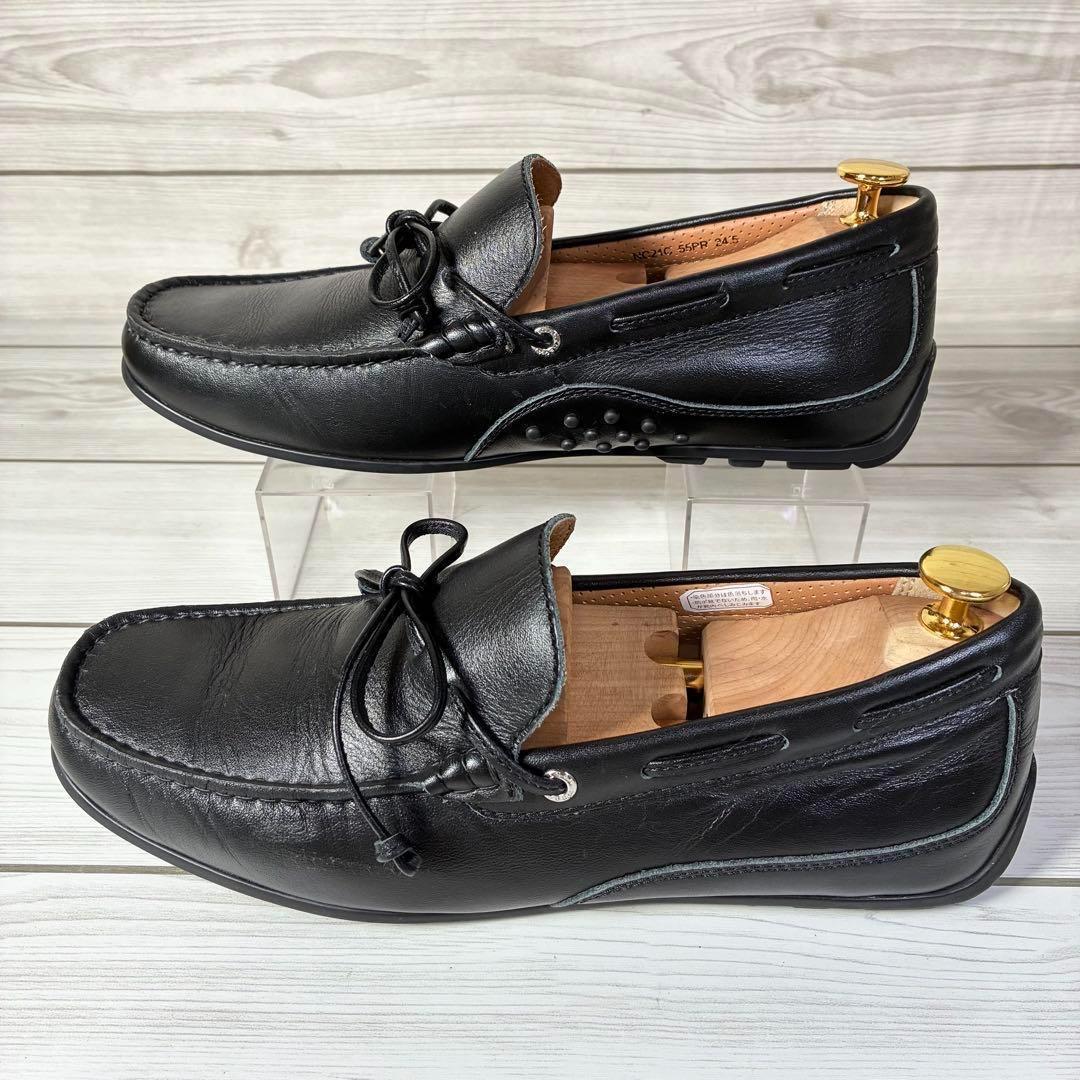 121【極美品】リーガル 55PR デッキシューズ レザー 黒 24.5