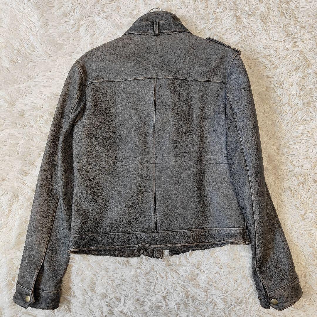 Y'2 LEATHER　レザー シングルライダース　M〜 L 牛革　グレー