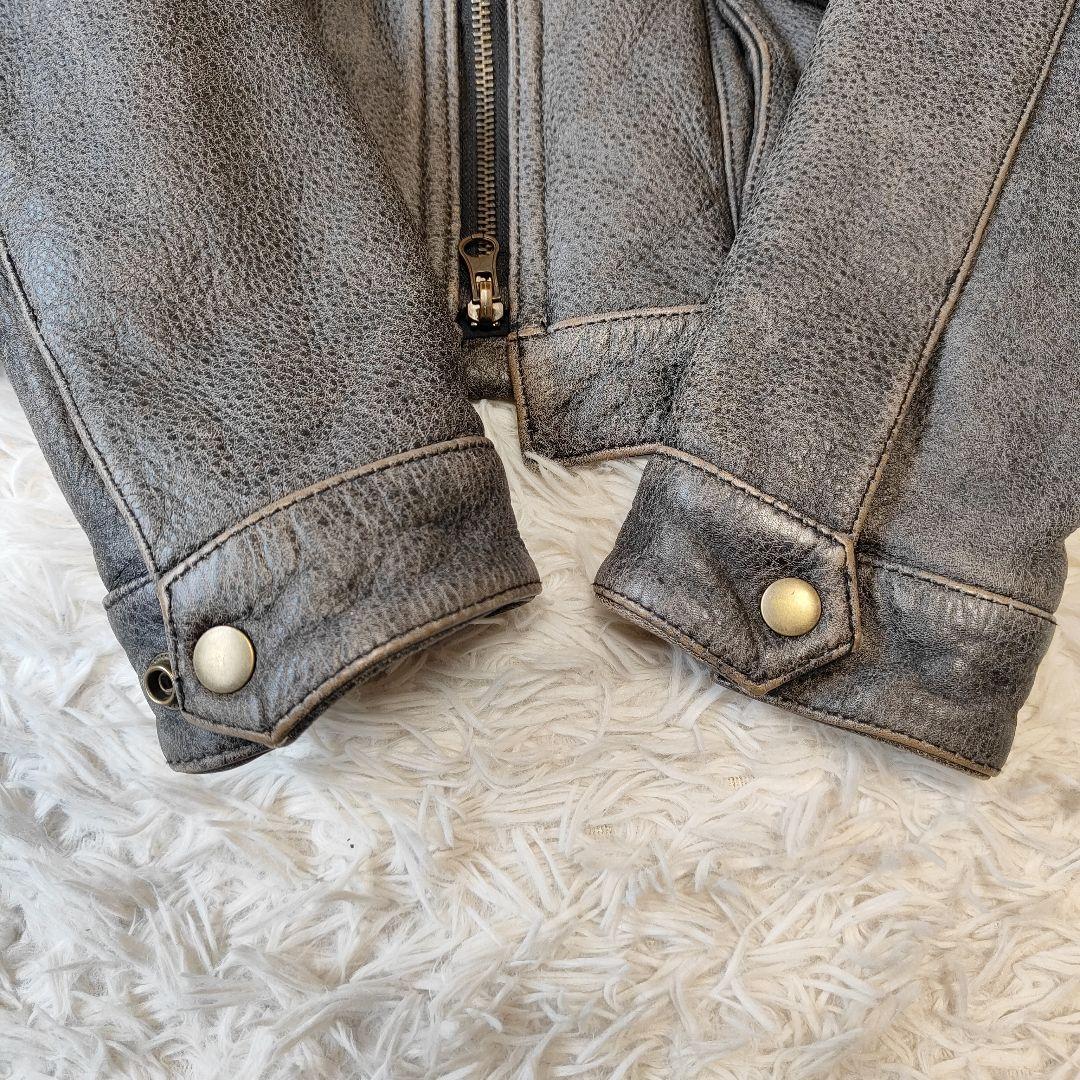 Y'2 LEATHER　レザー シングルライダース　M〜 L 牛革　グレー