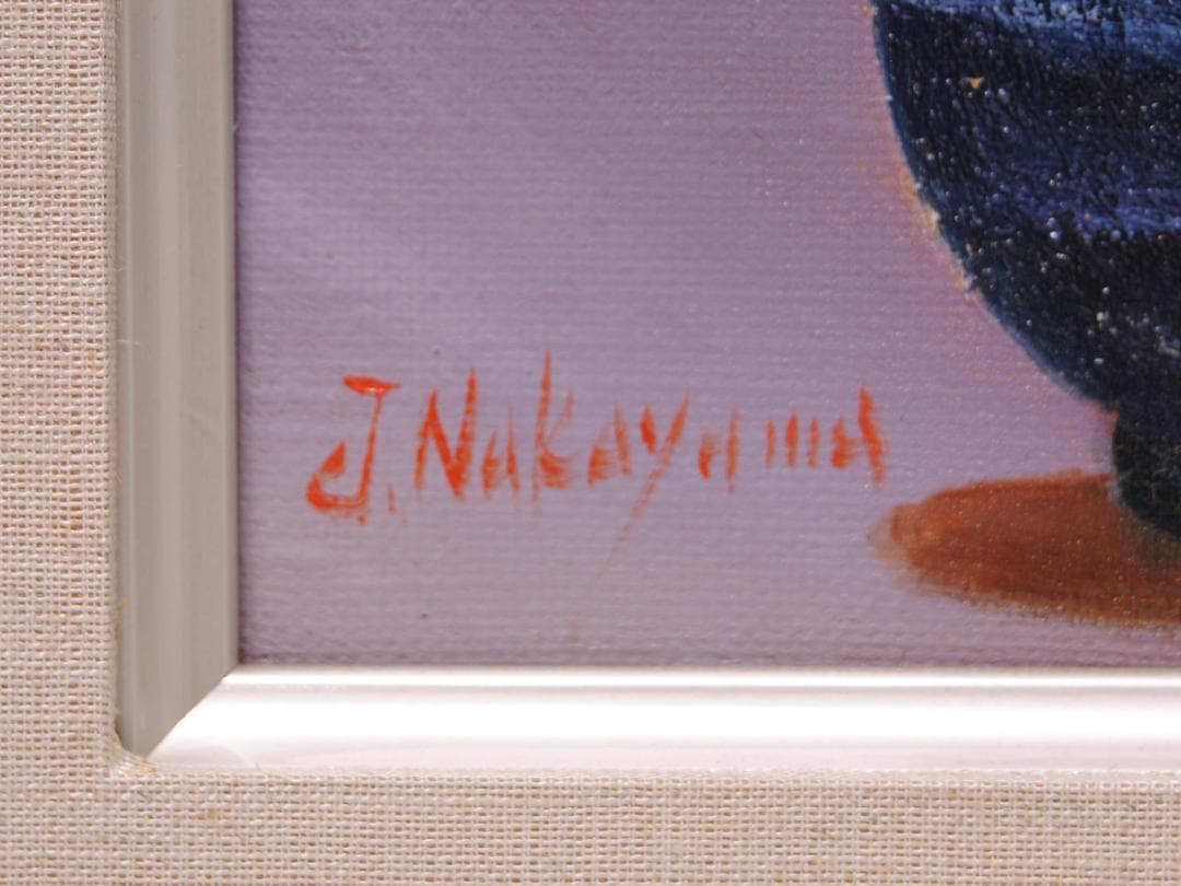 花の絵　「 中山扇　椿 」　油彩画　油絵　絵画　静物画