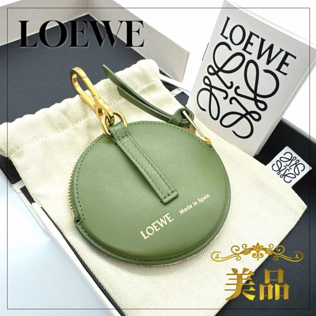 ❤️美品❤️ロエベ　リピートアナグラム　ジャガード　サークルケース　カーキ