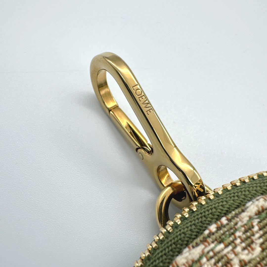 ❤️美品❤️ロエベ　リピートアナグラム　ジャガード　サークルケース　カーキ