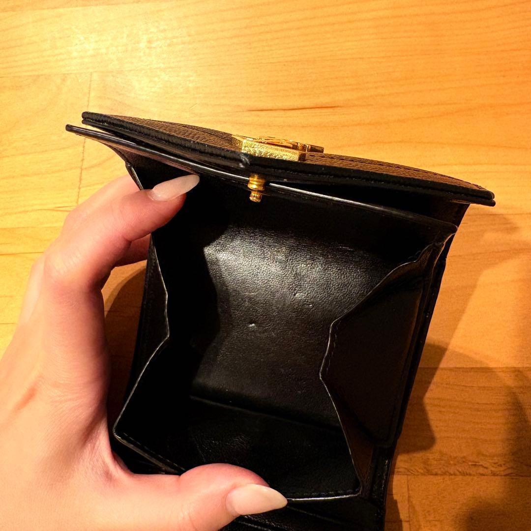 イヴサンローラン 三つ折り財布 YSL カサンドラ キャビアスキン