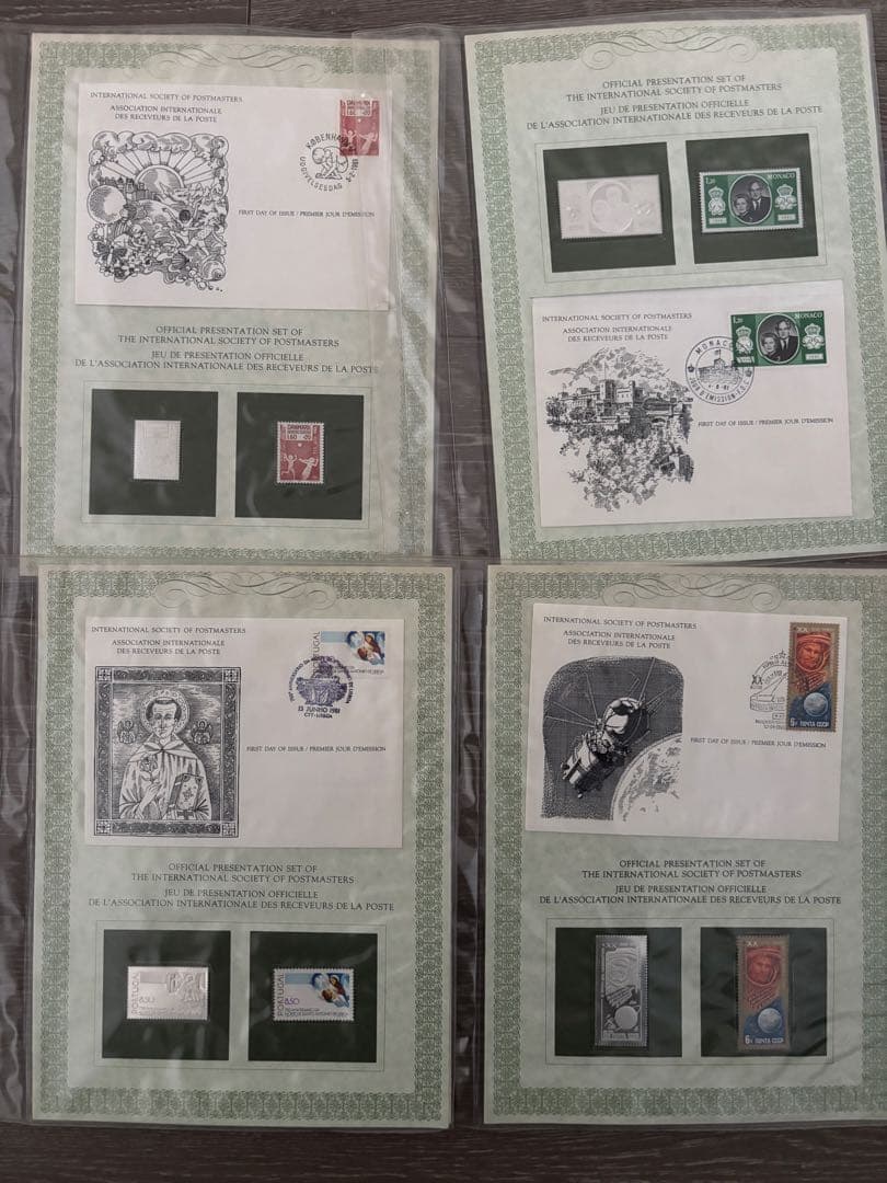 国際郵便局長協会 公式プレゼンテーションセット 純銀製切手プレート36枚