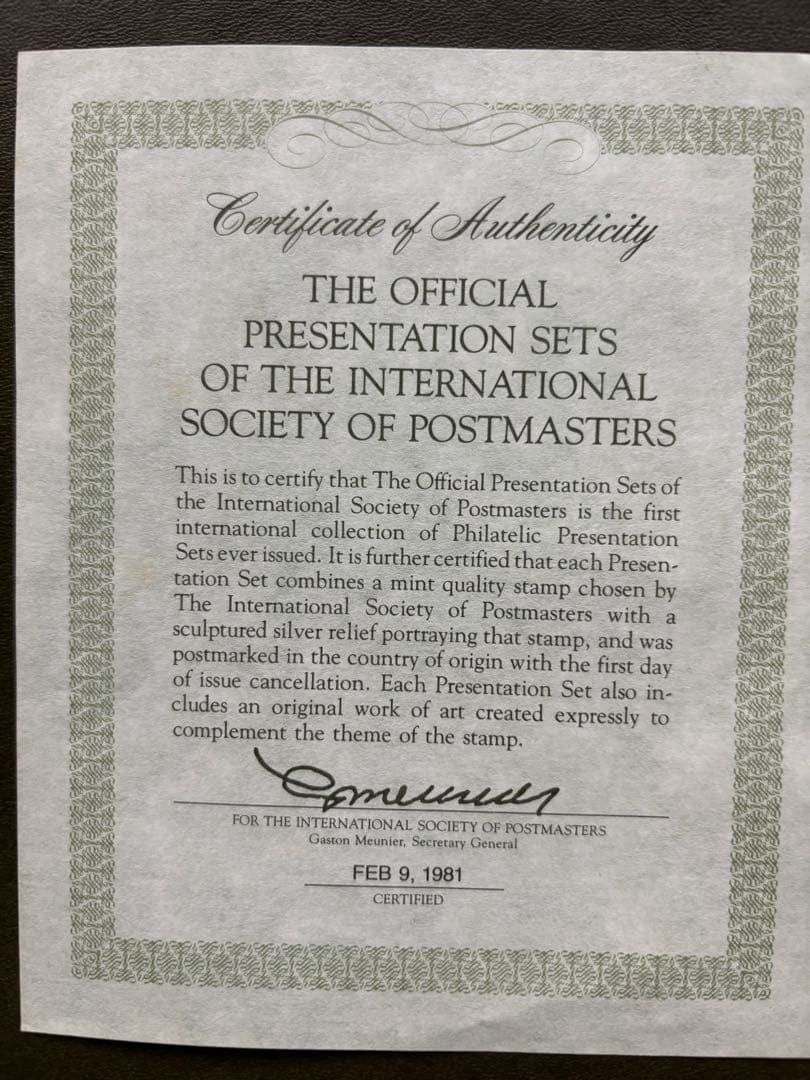 国際郵便局長協会 公式プレゼンテーションセット 純銀製切手プレート36枚