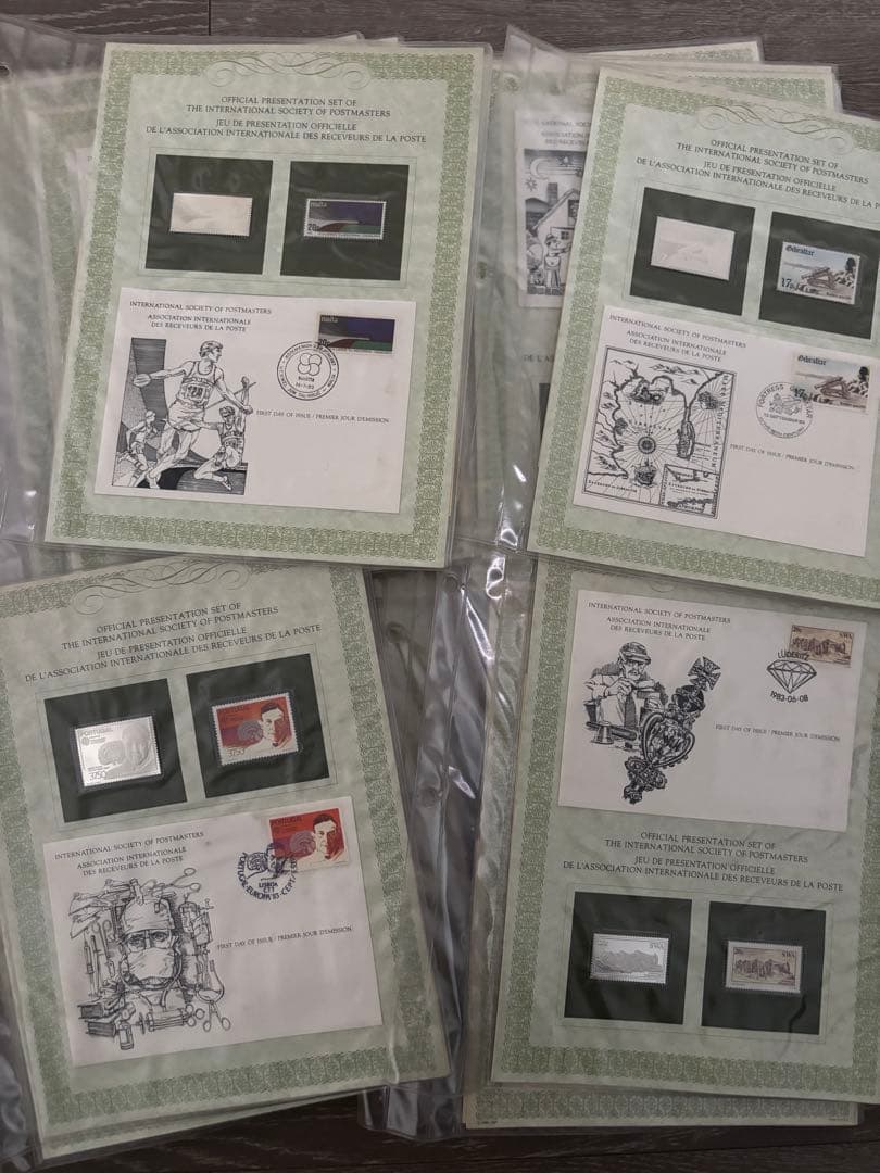 国際郵便局長協会 公式プレゼンテーションセット 純銀製切手プレート36枚
