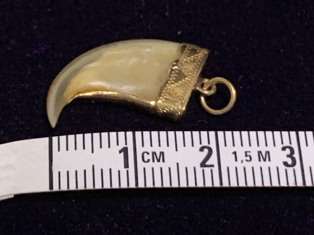 アンティーク ビクトリア朝 18K ゴールド タイガークロー ペンダント