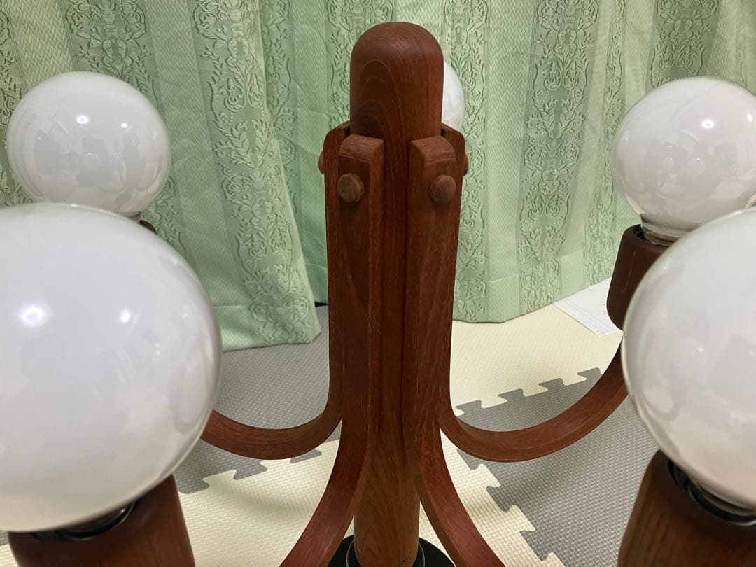 ゴ*ド様 DOMUS 木製シャンデリア C1878 ドイツ製 チーク材 ヨーロッ