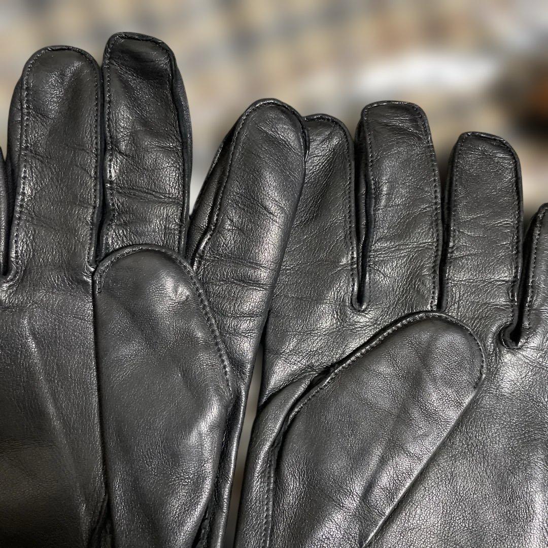 【未使用近い】新品艶感そのまま/COACH本革レザー防寒手袋Ｍメンズ