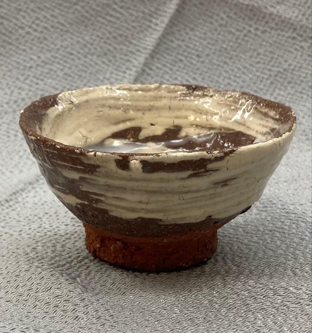 B305b 「酒盃」 四代 真清水蔵六造　共布共箱　京都　酒器　茶道具