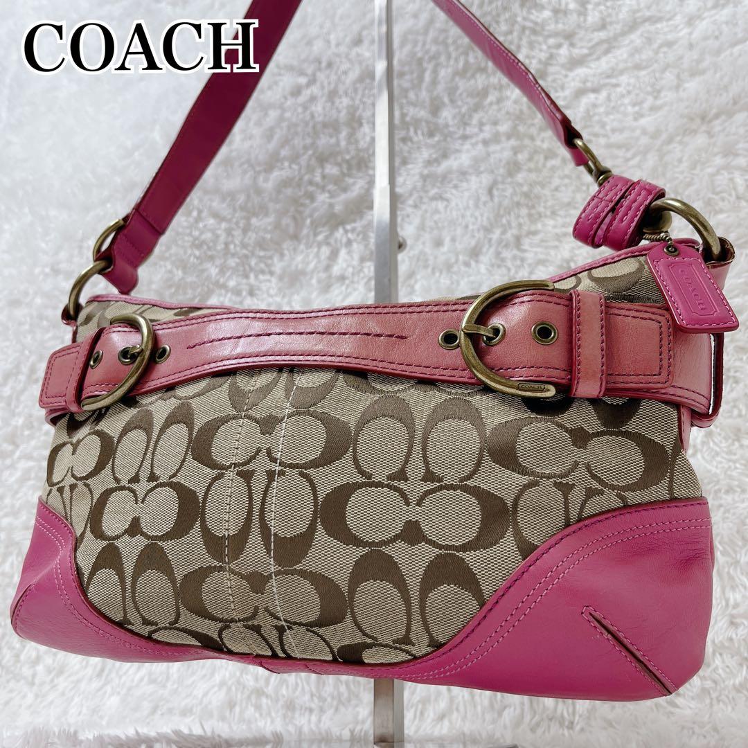 バッグ COACH Shoulder Bag Signature pink F07077