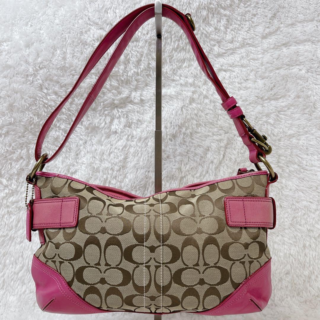 バッグ COACH Shoulder Bag Signature pink F07077