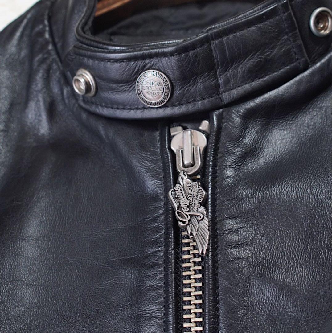 黄金サイズ《Harley-Davidson》シングルライダースジャケット(L)黒