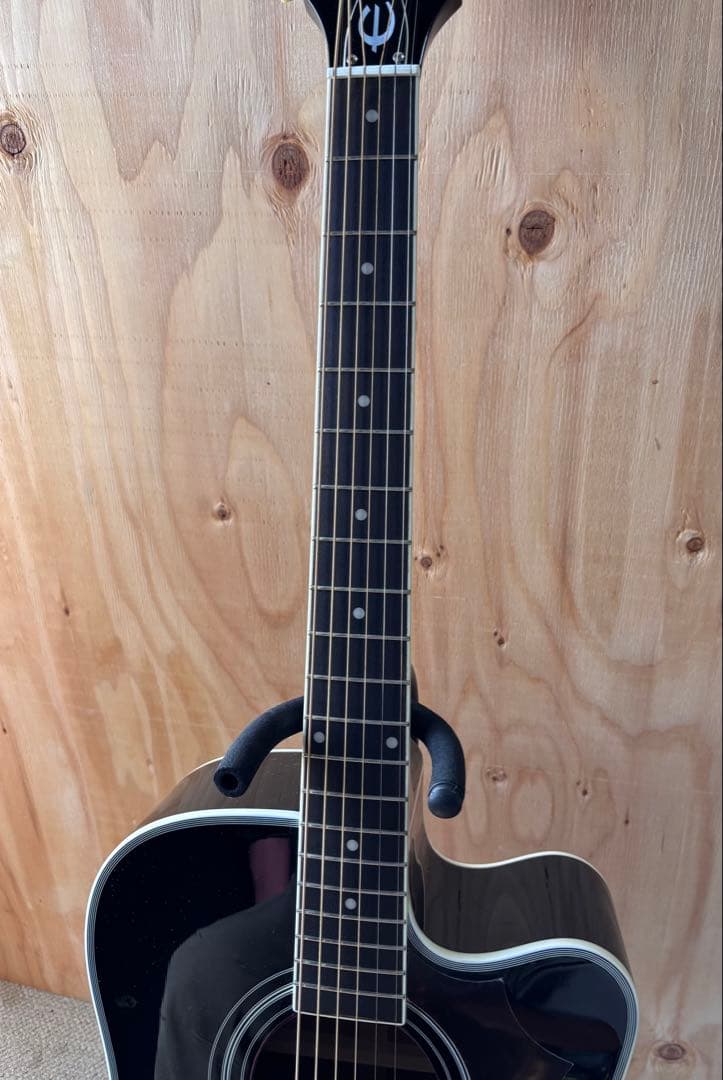 トップ単板　Epiphone FT-350SCE ブラック　ペグ換装品