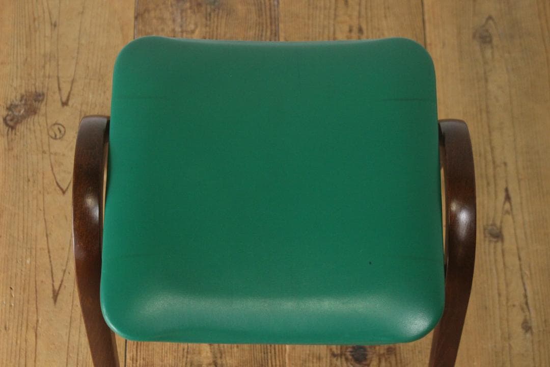 秋田木工 剣持勇 スタッキングスツール No.202 レトロ 曲げ木 椅子 緑