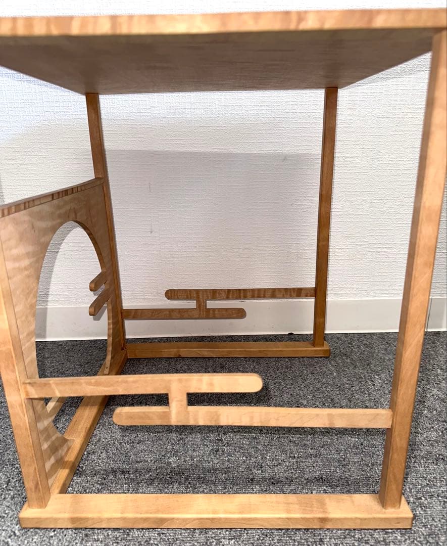 指物師　平安栄斎作　旭棚　茶道具　茶棚　四方棚　玉杢材