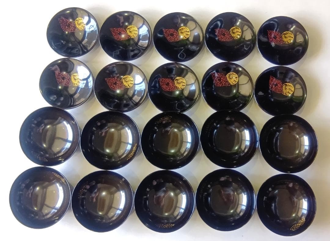 minehikaru 【沈金輪島塗】逸品［正月用品］　蓋付吸物椀10客