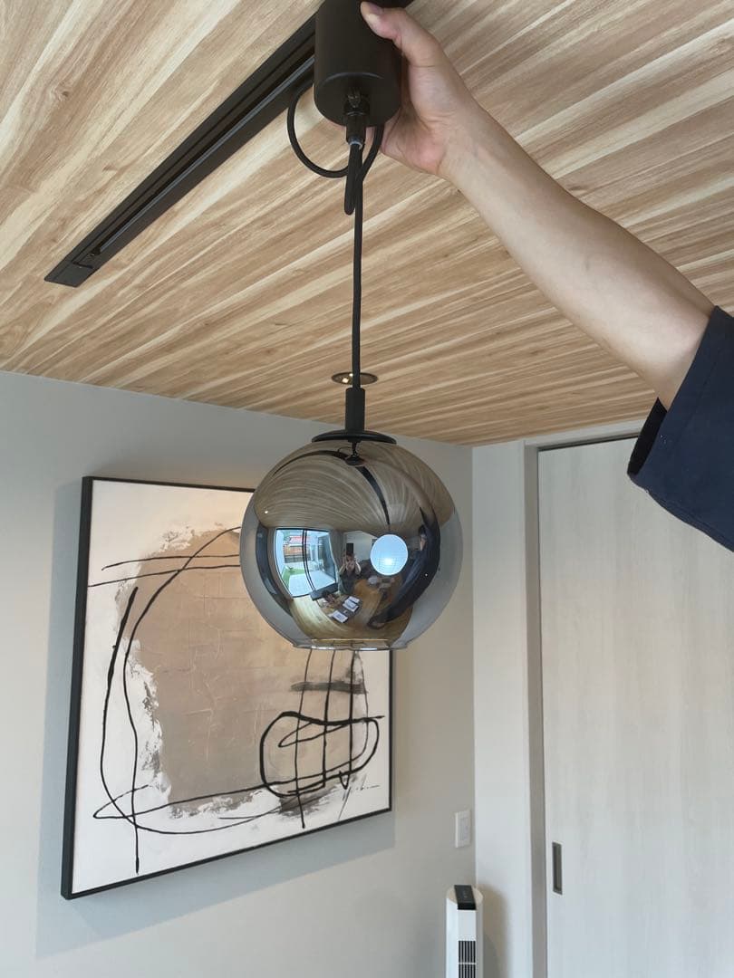 ニトリ　ペンダントライト VERRE 1Tグレー 3個セット照明付き