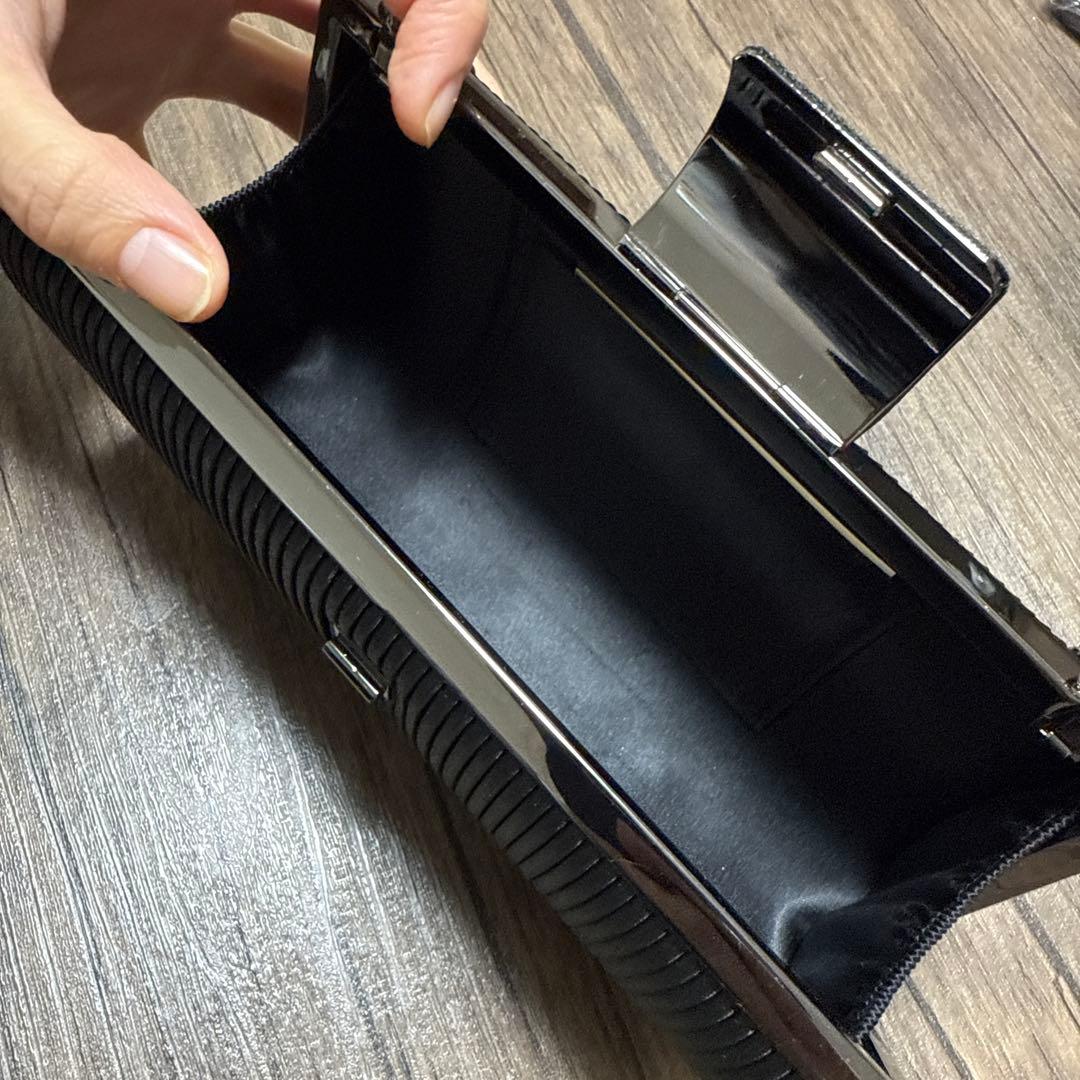 タカシマヤ　フォーマル　パーティーバック　ハンドバック　ブラックプリーツ