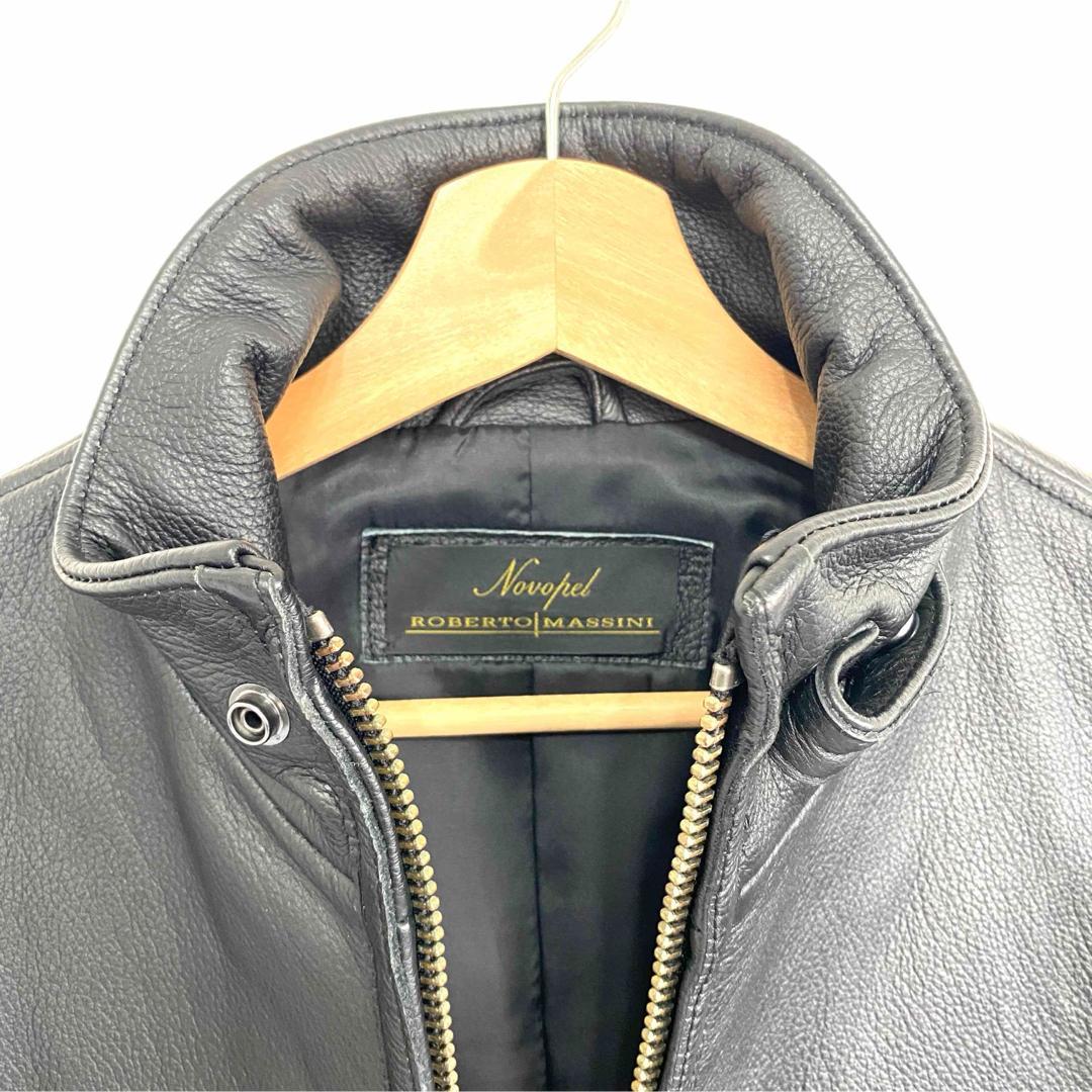 【大人気】ブラック シングルライダース レザージャケット 牛革 黒 メンズ