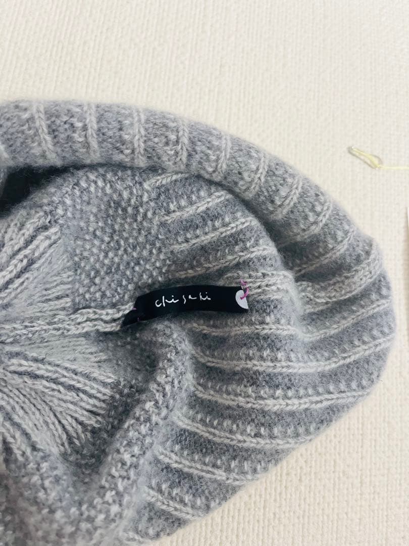 CHISAKI ◆チサキ　グレー リブ編み ニット帽