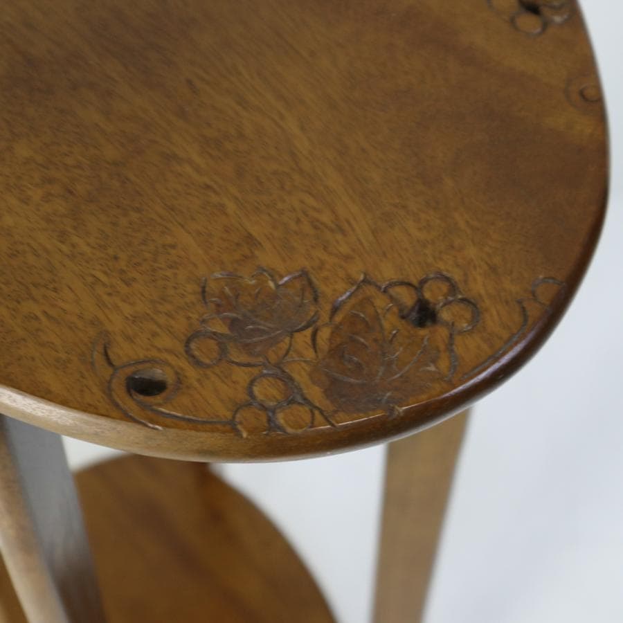 オールドメゾン 葡萄園 小卓 古装艶消し サイドテーブル マホガニー無垢材